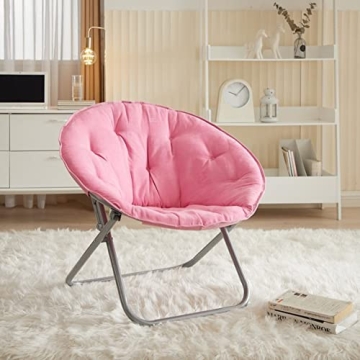 Urban Lifestyle Microsuede Saucer Chair for All Ages in Pink
