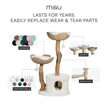 MAU Luxury Cat Tree for Large Cats, Elegant & Sturdy