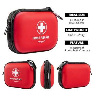 Mini First Aid Kit - 120 Piece Small Waterproof Hard Shell Medical Kit for Car, Home, Office, Travel...