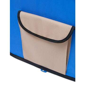 BIRDROCK HOME Internet’s Best Soft Sided Pet Playpen - Large - Portable Puppy Pet Enclosure - Dog or Cat - Indoor Outdoor Mesh Kennel - Easy Travel - Folding and Collapsible Cage - Blue and Tan