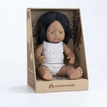 Miniland Doll 15'' Hispanic Girl (Box) - Made in Spain, Anatomically Correct, Quality, Inclusion