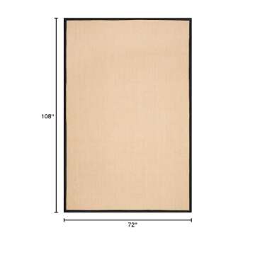 SAFAVIEH Natural Fiber Collection Area Rug - 6' x 9', Maize & Black, Border Sisal Design, Easy Care,...