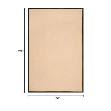 SAFAVIEH Natural Fiber Collection Area Rug - 6' x 9', Maize & Black, Border Sisal Design, Easy Care,...