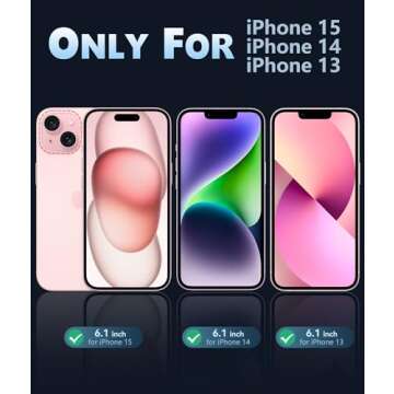 FNTCASE for iPhone 15 Case: for iPhone 14 & iPhone 13 Case | Magnetic Frosted Translucent Slim Shock...