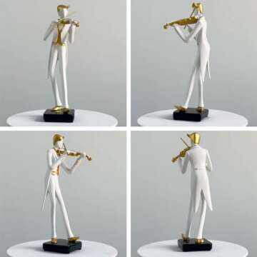 HAUCOZE Music Decor Statue Musician Figurine Oboe Sculpture Piano Gifts Home Arts Polyresin 10inch