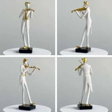 HAUCOZE Music Decor Statue Musician Figurine Oboe Sculpture Piano Gifts Home Arts Polyresin 10inch