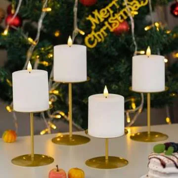 Elegant Gold Candle Holders for Pillar & LED Candles