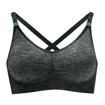 Bravado Designs Women's Body Silk Seamless Nursing Bra and Maternity Bra,Charcoal Heather,Large