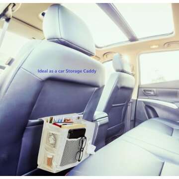 Dependable Industries inc. Essentials 7-Pocket Bedside Caddy Organizer – Multi-Pocket Bed Storage for Remotes, Phone, Glasses, Tissues, and Magazines – Durable, Waterproof, and Easy-to-Install