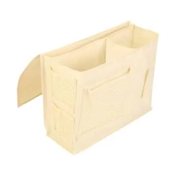 Dependable Industries inc. Essentials 7-Pocket Bedside Caddy Organizer – Multi-Pocket Bed Storage for Remotes, Phone, Glasses, Tissues, and Magazines – Durable, Waterproof, and Easy-to-Install