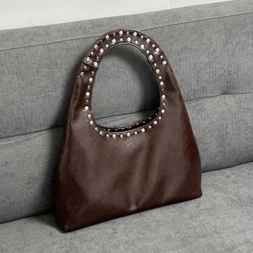 Trendy Studded Y2K Shoulder Bag for Women - Vegan Leather