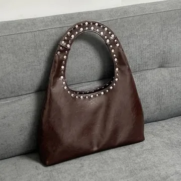 Trendy Studded Y2K Shoulder Bag for Women - Vegan Leather