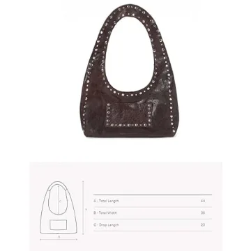 Trendy Studded Y2K Shoulder Bag for Women - Vegan Leather