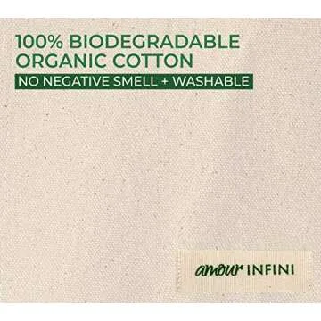 Eco-Friendly AMOUR INFINI Organic Cotton Tote Bags