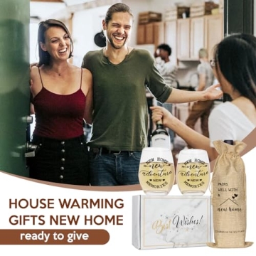 Unique Housewarming Gift: Stemless Wine Glass & Gift Bag
