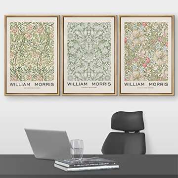 wall26 Framed Canvas Print Wall Art Set William Morris Flower Pattern Tapestries Nature Floral Illus...