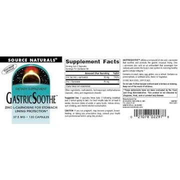 Source Naturals GastricSoothe Zinc L-Carnosine 120 Veggie Caps