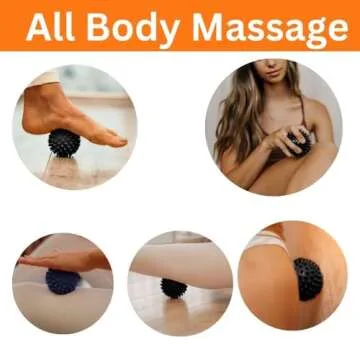 NATURAL CHEMISTREE Foot Massage Roller Spikey Ball Set - for Plantar Fasciitis Relief, Acupressure Trigger Point Therapy, Whole Body Muscle Massager for Heel & Foot Arch Pain, Wrist, Shoulder & Neck