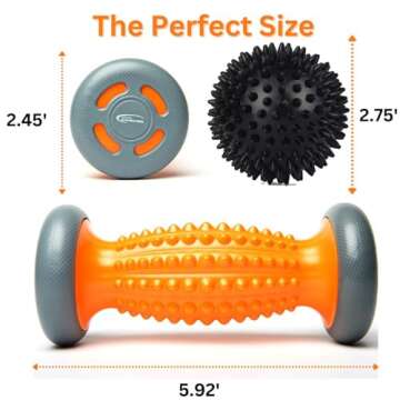NATURAL CHEMISTREE Foot Massage Roller Spikey Ball Set - for Plantar Fasciitis Relief, Acupressure Trigger Point Therapy, Whole Body Muscle Massager for Heel & Foot Arch Pain, Wrist, Shoulder & Neck