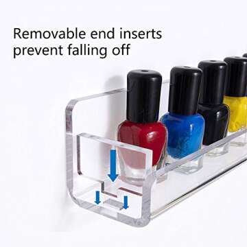 NIUBEE 24'' Nail Polish Wall Rack - Anti-slip Organizer