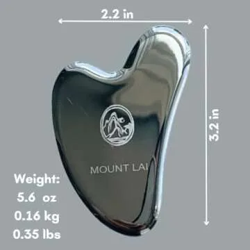 Mount Lai Stainless Steel Gua Sha Facial Tools, Facial Sculptor Skin Care Guasha Tool for Face and Body, Self Care Face Massager to Relieve Muscle Tension and Reduce Puffiness