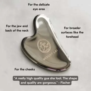 Mount Lai Stainless Steel Gua Sha Facial Tools, Facial Sculptor Skin Care Guasha Tool for Face and Body, Self Care Face Massager to Relieve Muscle Tension and Reduce Puffiness