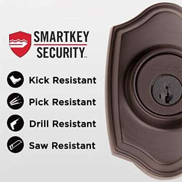 Kwikset Belleview Front Door Lock Handle and Deadbolt Set, Entry Handleset Exterior with Interior Do...