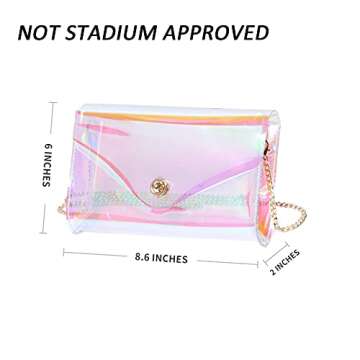 Vorspack Transparent Jelly Purse for Women Shiny Clear Purse Crossbody Bag Handbag Clutch Purse Even...