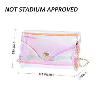 Vorspack Transparent Jelly Purse for Women Shiny Clear Purse Crossbody Bag Handbag Clutch Purse Even...