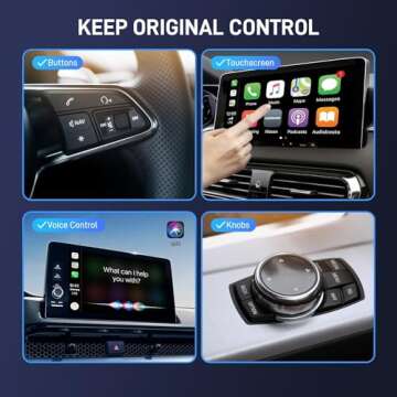 Auerds Wireless Carplay Adapter for Phone Bluetooth Car Adapter Convert Wired to Wireless Carplay Dongle for Wireless Control Adapter Fit for Cars from 2015 Plug & Play Black