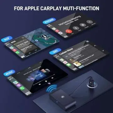 Auerds Wireless Carplay Adapter for Phone Bluetooth Car Adapter Convert Wired to Wireless Carplay Dongle for Wireless Control Adapter Fit for Cars from 2015 Plug & Play Black