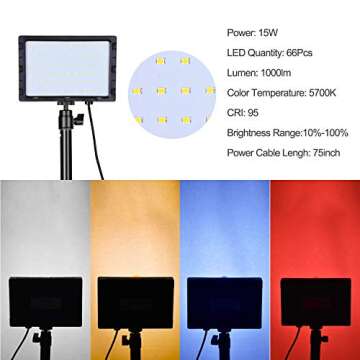 FUDESY Video Lights Dimmable USB Studio Lighting Kit
