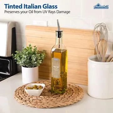 Elegant EHOMEA2Z Italian Glass Olive Oil Dispenser Bottle