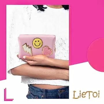Chic LieToi Preppy Patch Toiletry Bag for Women and Teens