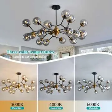 hesoge 20-Light Large Mid Century Modern Chandelier