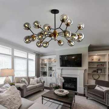 hesoge 20-Light Large Mid Century Modern Chandelier