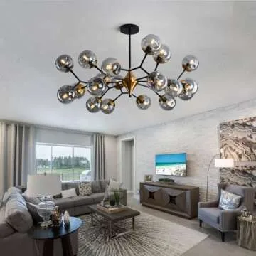 hesoge 20-Light Large Mid Century Modern Chandelier