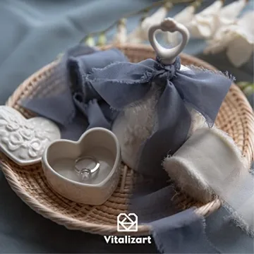 Handmade Chiffon Ribbon Green & Cream - Perfect for Weddings