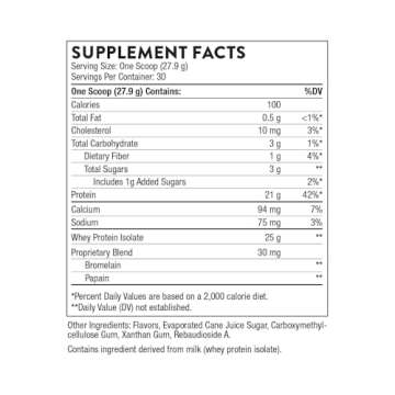 THORNE Whey Protein Isolate - 21 Grams of Easy-to-Digest Whey Protein Powder - NSF Certified for Sport - Vanilla Flavored - 29.5 Ounces - 30 Servings