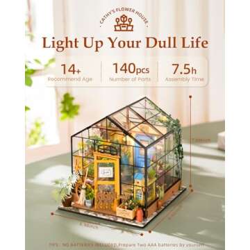 RoWood DIY Miniature Dollhouse Kit - Cathy’s Flower House