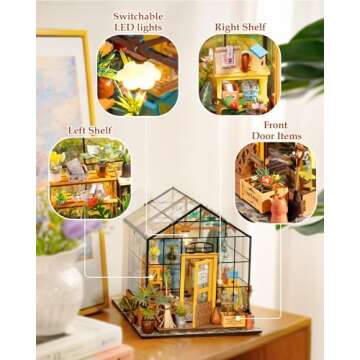 RoWood DIY Miniature Dollhouse Kit - Cathy’s Flower House