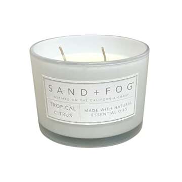 Sand + Fog Scented Candle - Tropical Citrus - Additional Scents and Sizes – 100% Cotton Lead-Free ...