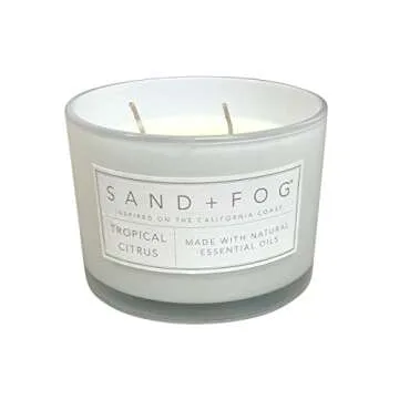 Sand + Fog Scented Candle - Tropical Citrus - Additional Scents and Sizes – 100% Cotton Lead-Free ...