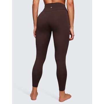 CRZ YOGA Womens Naked Feeling Workout 7/8 Yoga Leggings - 25 Inches High Waist Tight Pants Hot Fudge...