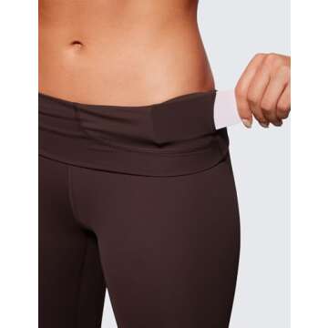 CRZ YOGA Womens Naked Feeling Workout 7/8 Yoga Leggings - 25 Inches High Waist Tight Pants Hot Fudge Brown Small