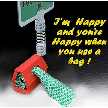 No Poop Dog Signs Poop Bag Dispenser | Stop Dogs from Pooping On Your Lawn | Sign Reads: Thanks For Cleaning Up | Protect Property | No Poo | No Pooper Scooper | (Thanks For Cleaning Up)