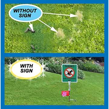 No Poop Dog Signs Poop Bag Dispenser | Stop Dogs from Pooping On Your Lawn | Sign Reads: Thanks For Cleaning Up | Protect Property | No Poo | No Pooper Scooper | (Thanks For Cleaning Up)