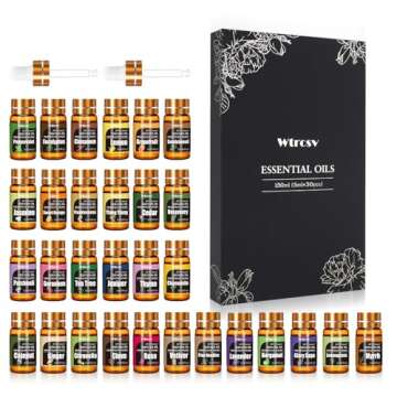 Essential Oils Set -Essential Oils - 100% Natural Essential Oils-Perfect for Diffuser, Humidifier,Aromatherapy, Massage,Skin & Hair Care,30x5 ml(0.17fl.oz