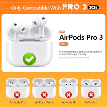 Inesore 5 Pairs Replacement Ear Tips for AirPods Pro 3 (2025) with Storage & Cleaner