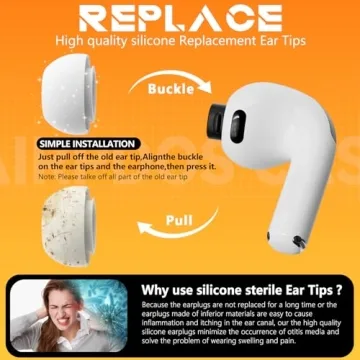 Inesore Replacement Ear Tips for AirPods Pro 3 (2025)